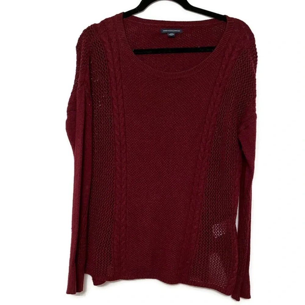 American Eagle Outfitters knit sweater size small color maroon - Picture 4 of 11